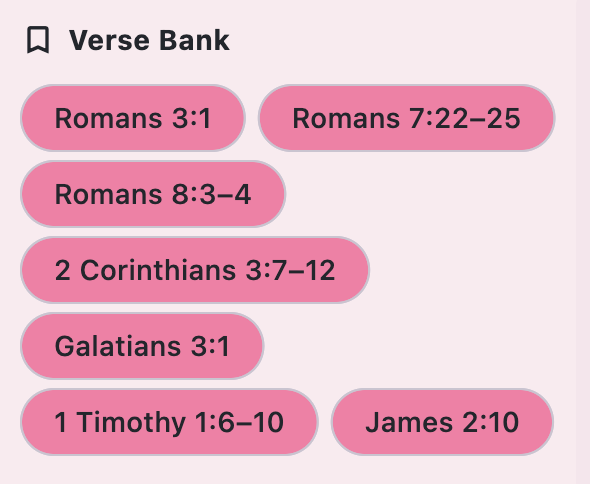 Verse bank entries grouped by reference